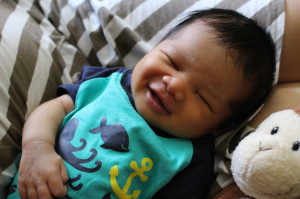 4 days old- Jackson smiling in his sleep