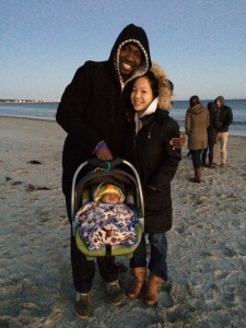 We got brave and decided to go to the beach (but only for a few minutes)